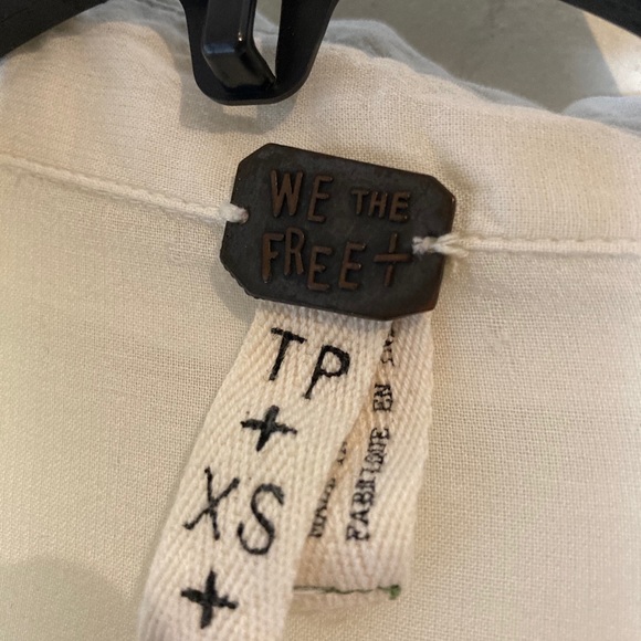 Free People We The Free Cream/Beige Blouse W/Lace Sz XS/TP - Picture 3 of 7